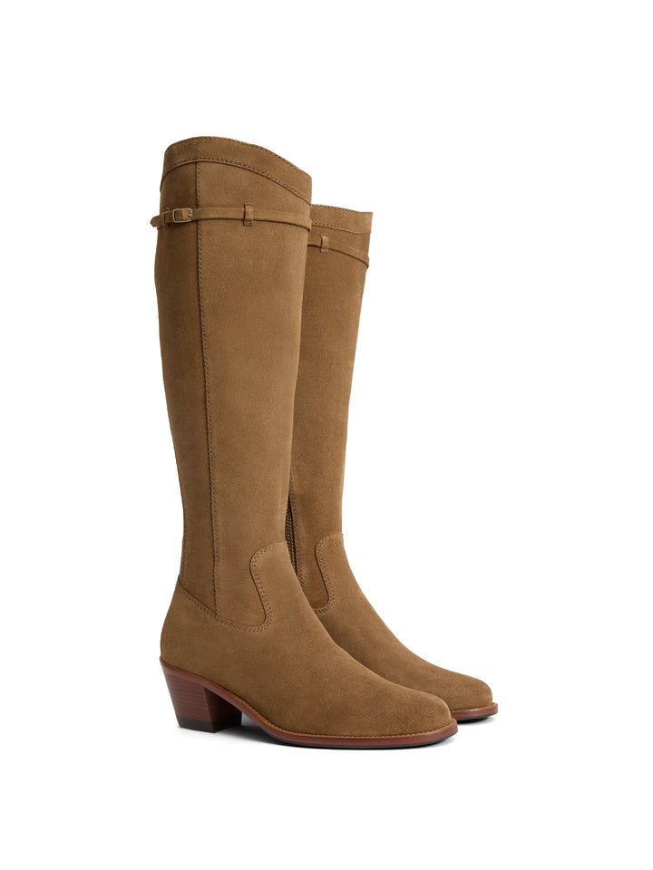 Kimberley Tan Heeled Knee-High Boots - Regular Fit