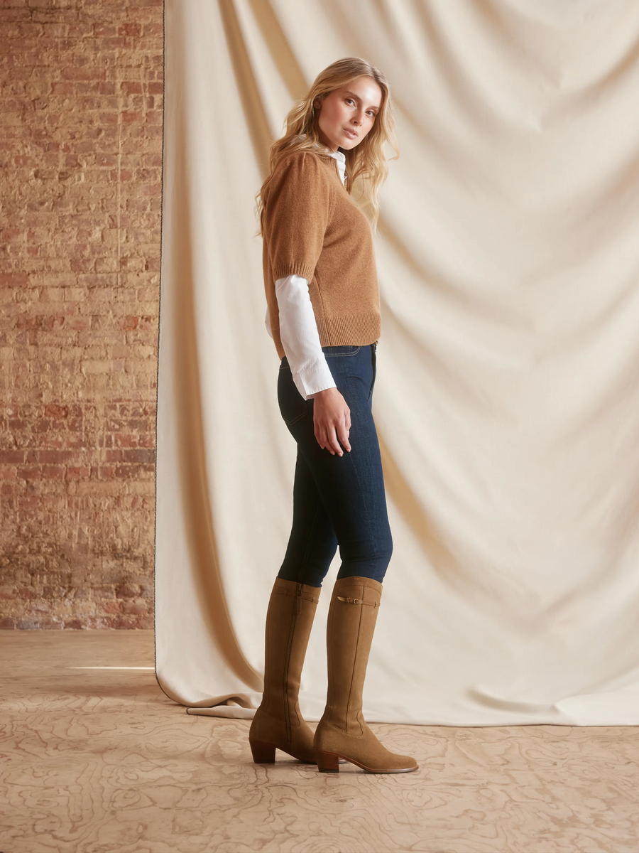 Kimberley Tan Heeled Knee-High Boots - Regular Fit