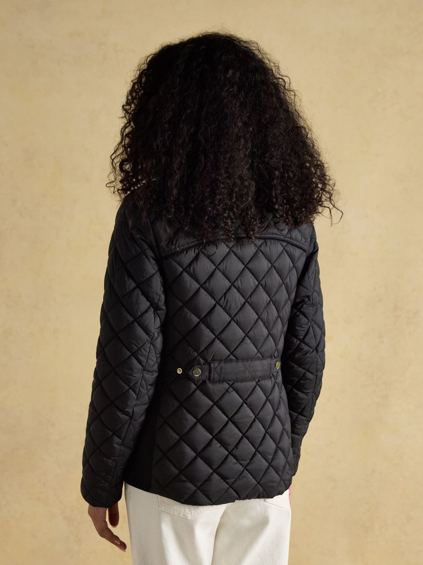 Braemar Luxe Black Showerproof Diamond Quilted Coat