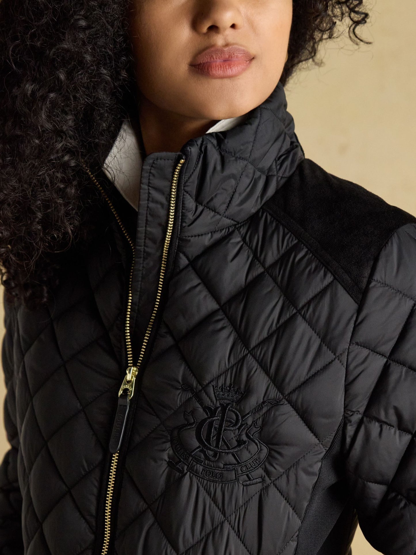 Braemar Luxe Black Showerproof Diamond Quilted Coat