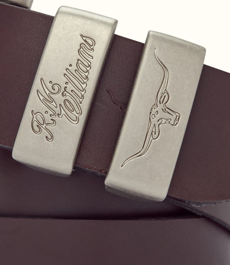 Drover Belt Chestnut Brushed Silver Buckle