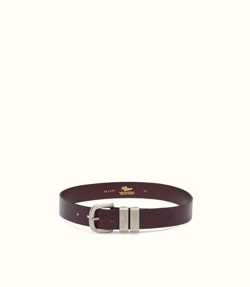 Drover Belt Chestnut Brushed Silver Buckle