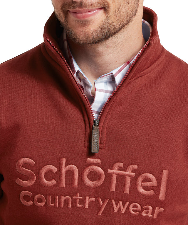 Bude Quarter Zip Sweatshirt Redwood