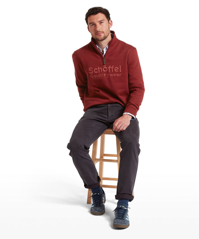 Bude Quarter Zip Sweatshirt Redwood