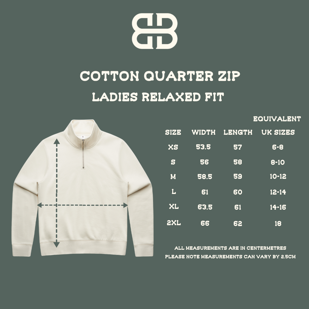 Beautiful Crazy Ladies Quarter Zip Sweater - Premium Cotten Faded Grey