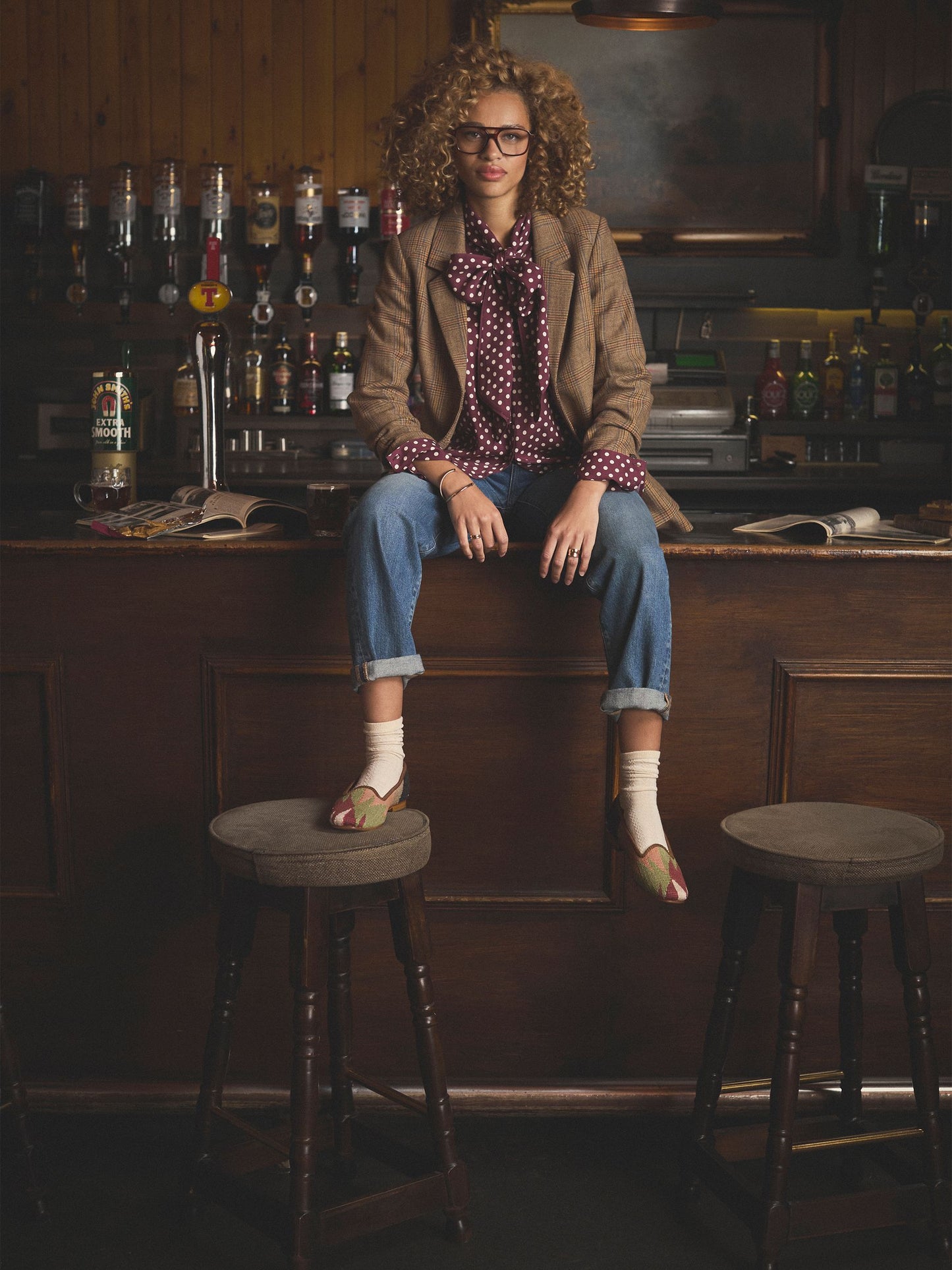 Tabby Burgundy Red Tie Neck Blouse