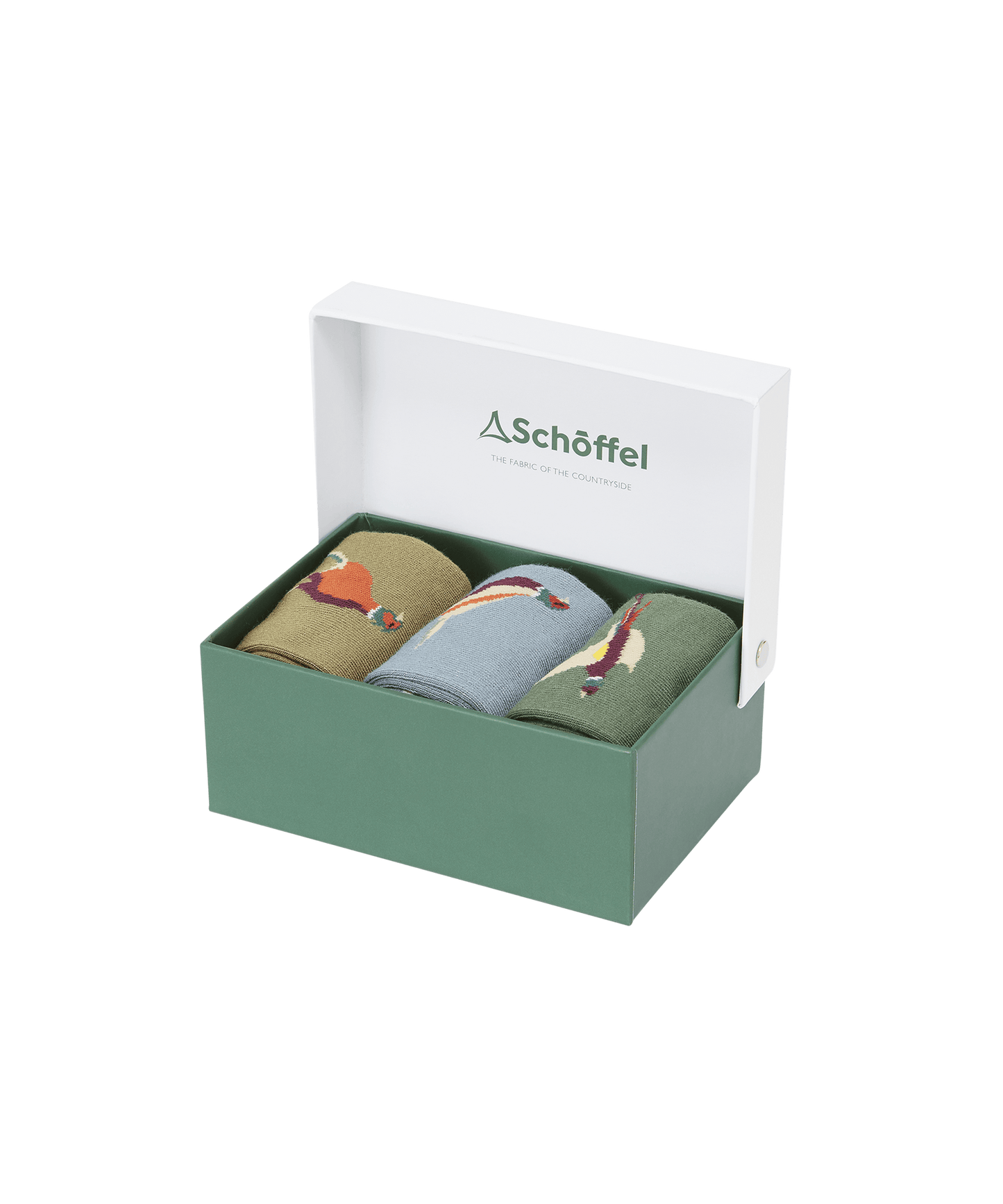 Bamboo Socks (Box Of 3) - Lake Blue Pheasant Mix