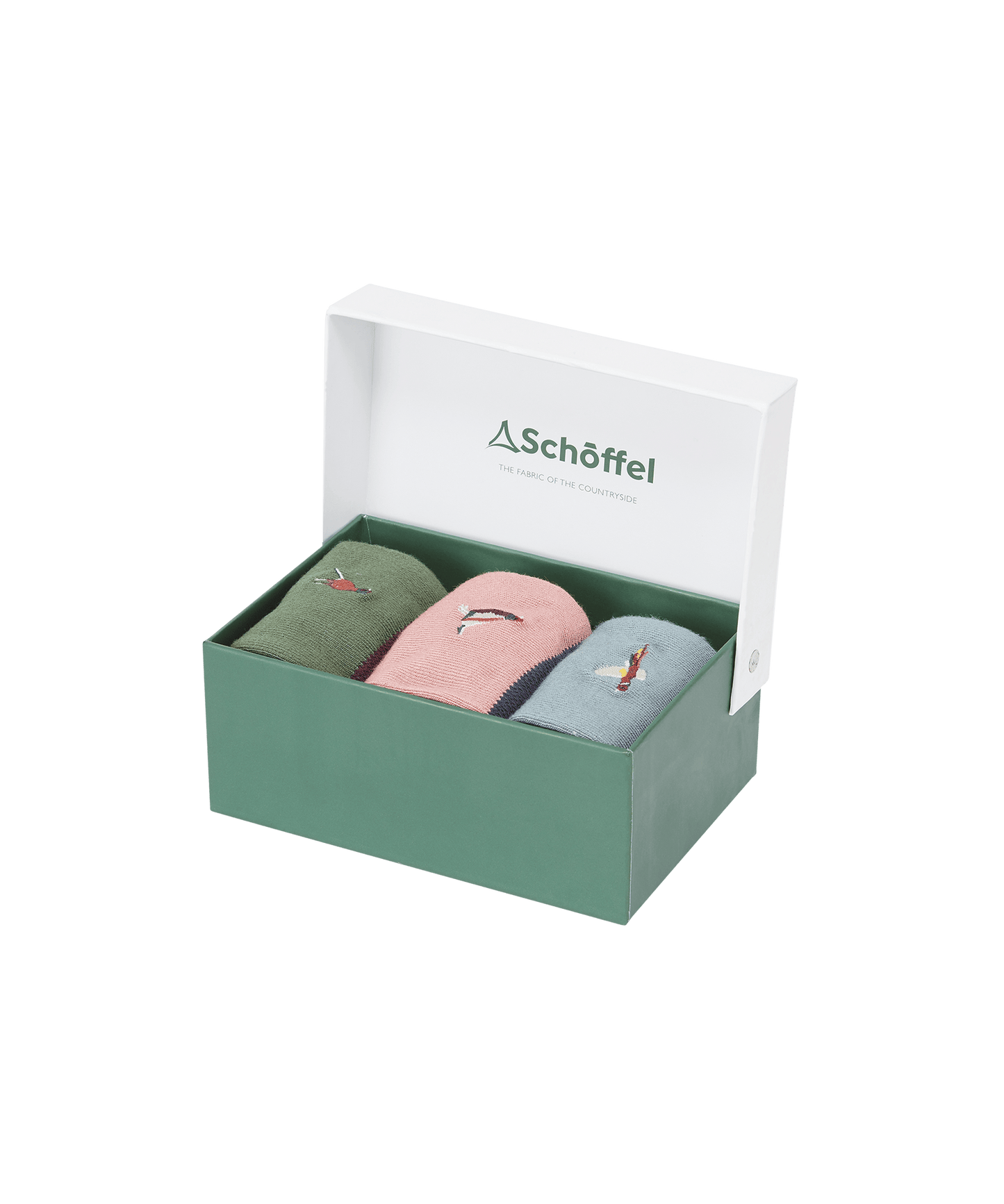 Women's Bamboo Socks (Box Of 3) - Loden Green Pheasant Mix