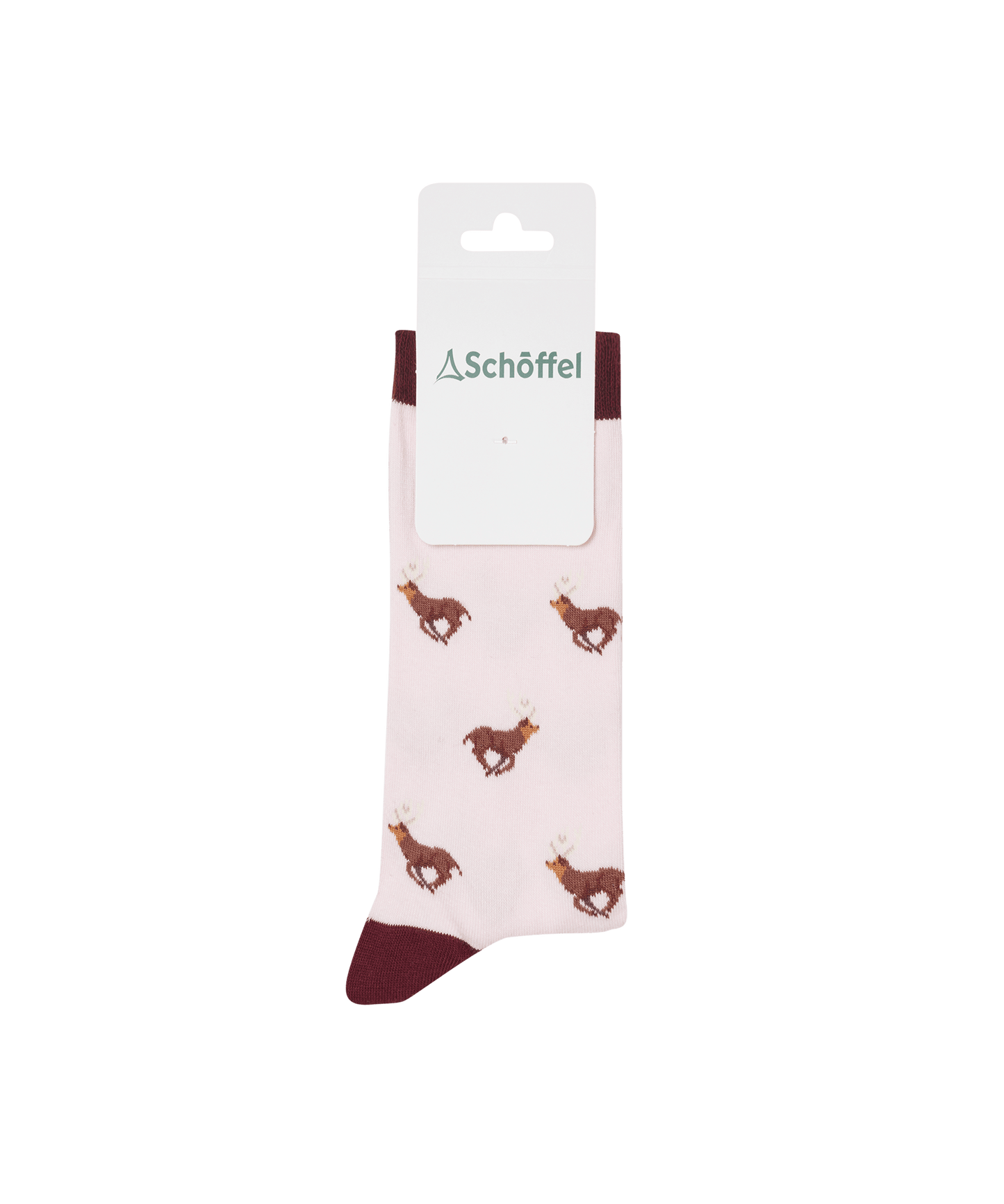 Women's Single Cotton Socks - Pink Stag