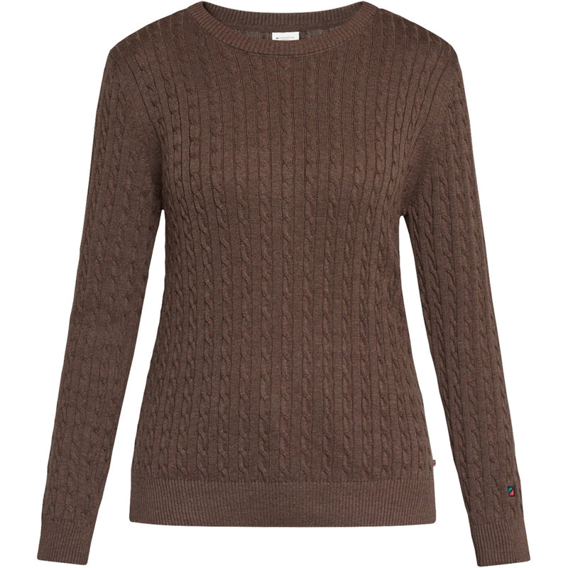 Susan Cable Knit - Dark Brown Melange