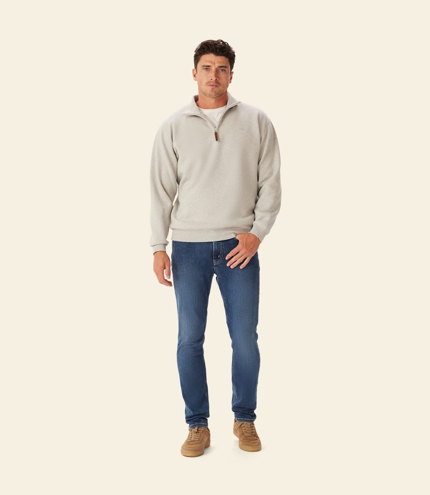 Mulyungarie 1/4 Zip Sweatshirt Grey Marl