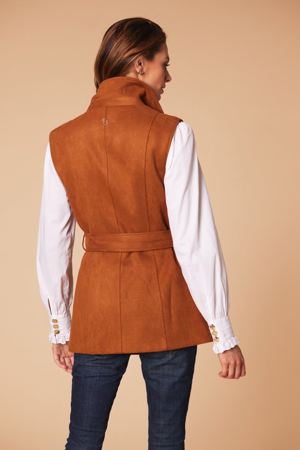 The Wentworth Faux Suede Gilet Tan
