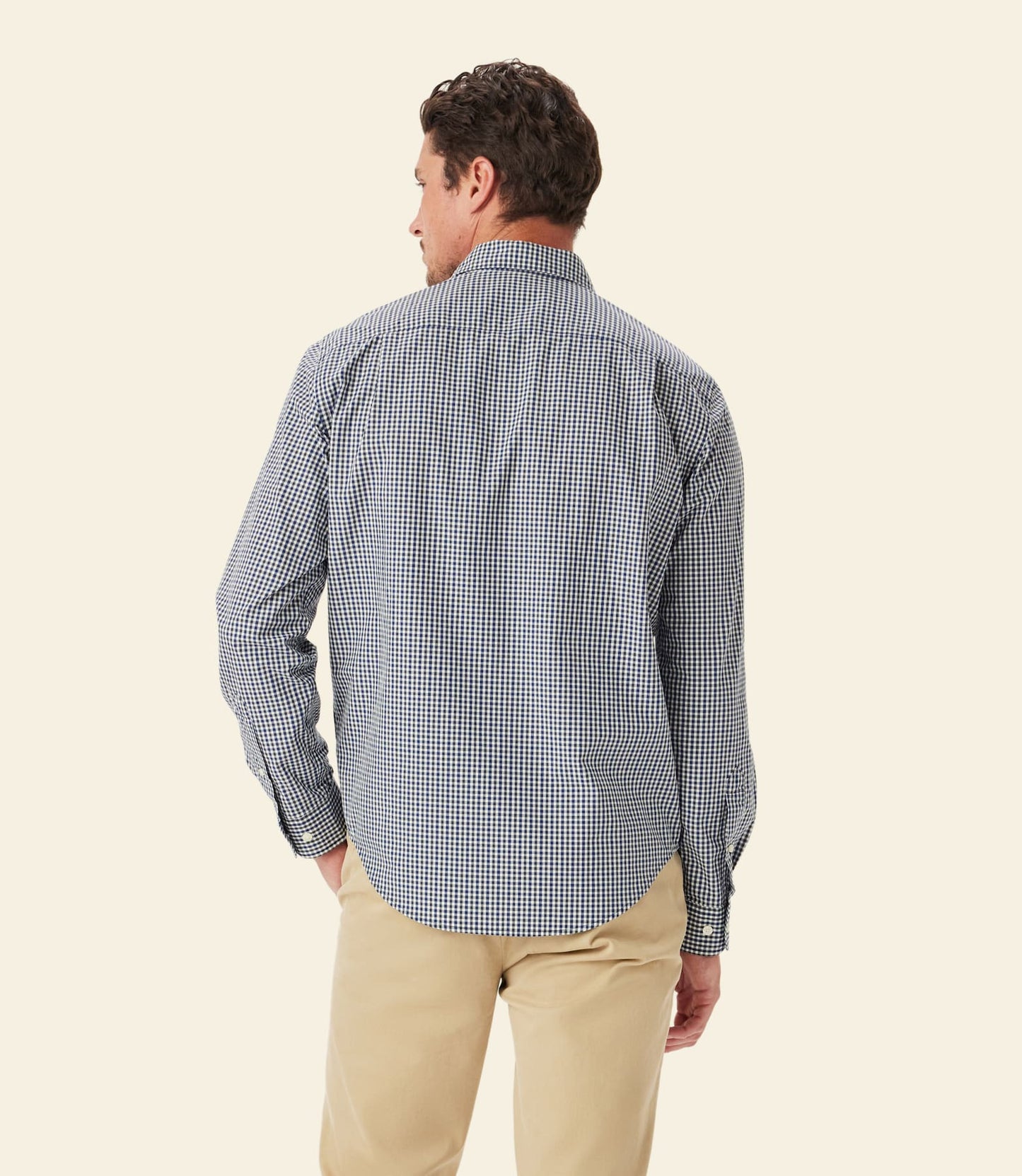Classic Poplin Check Shirt Navy Char