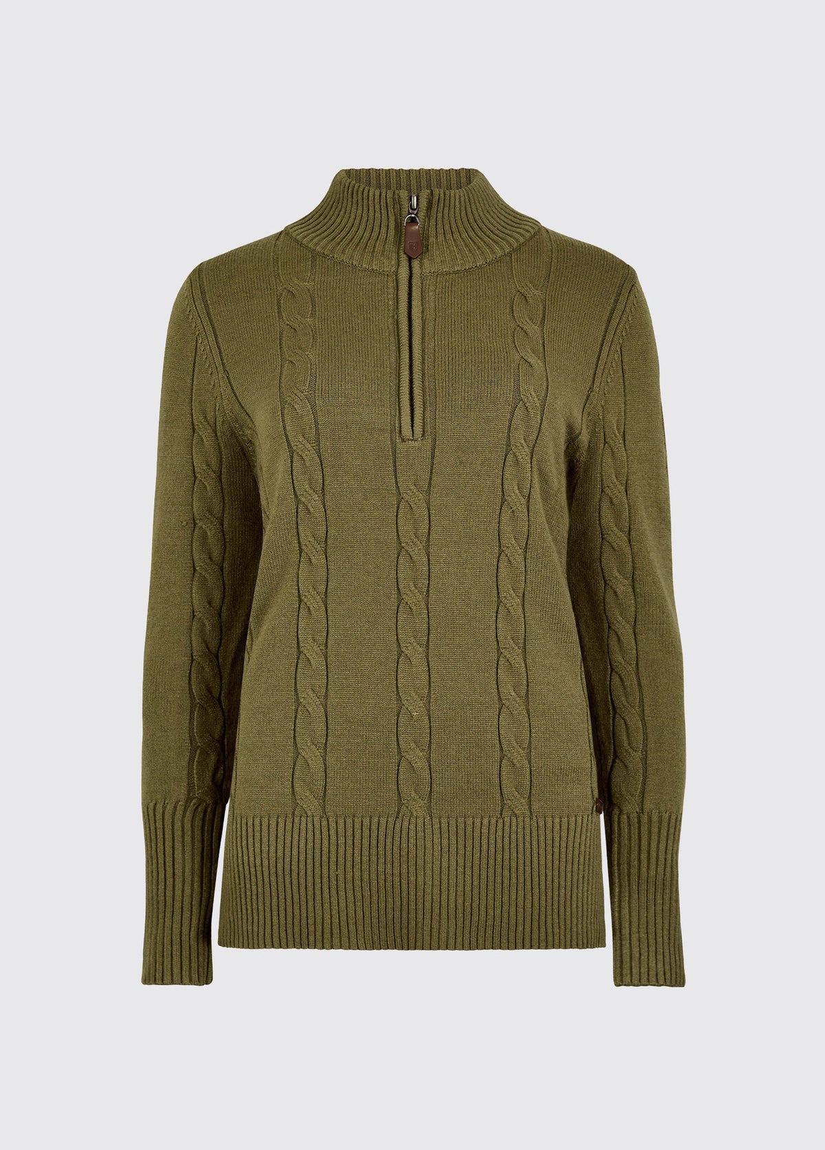 Burtonpoint Women’s zip neck sweater - Dusky Green