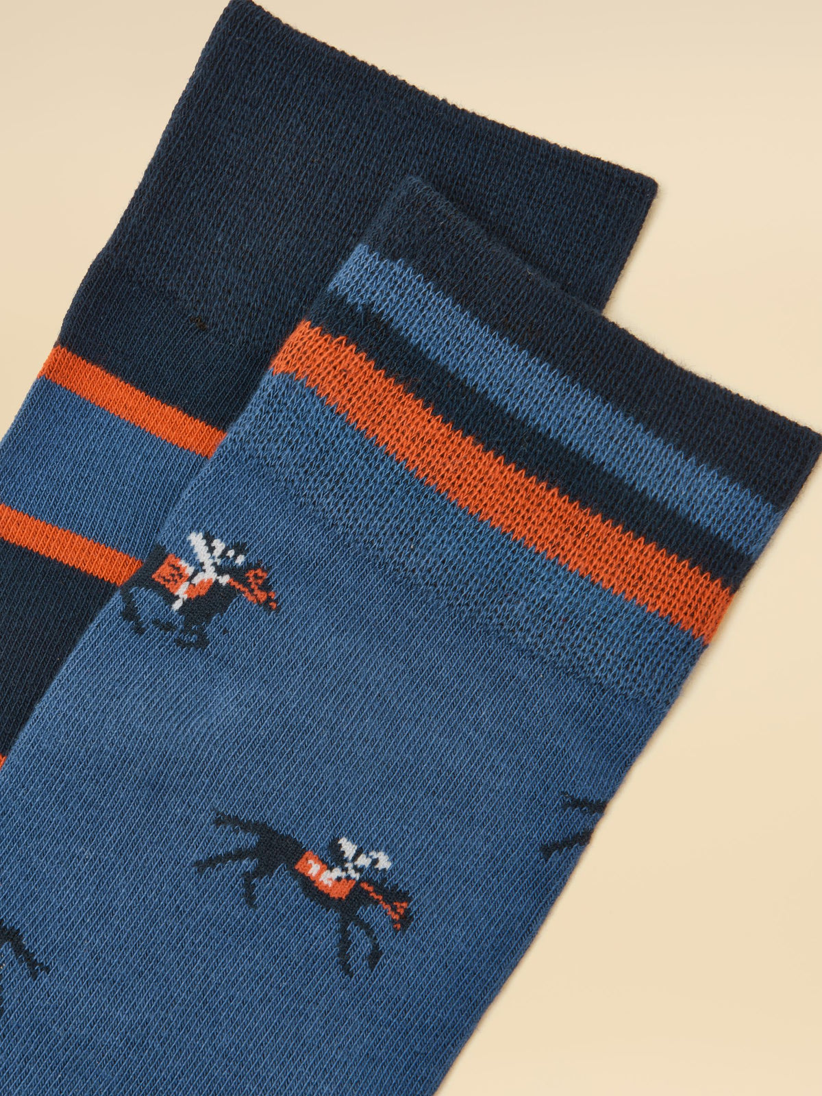 Men's Kingsbury Blue Jockey Socks 2 Pack (size 7-12)