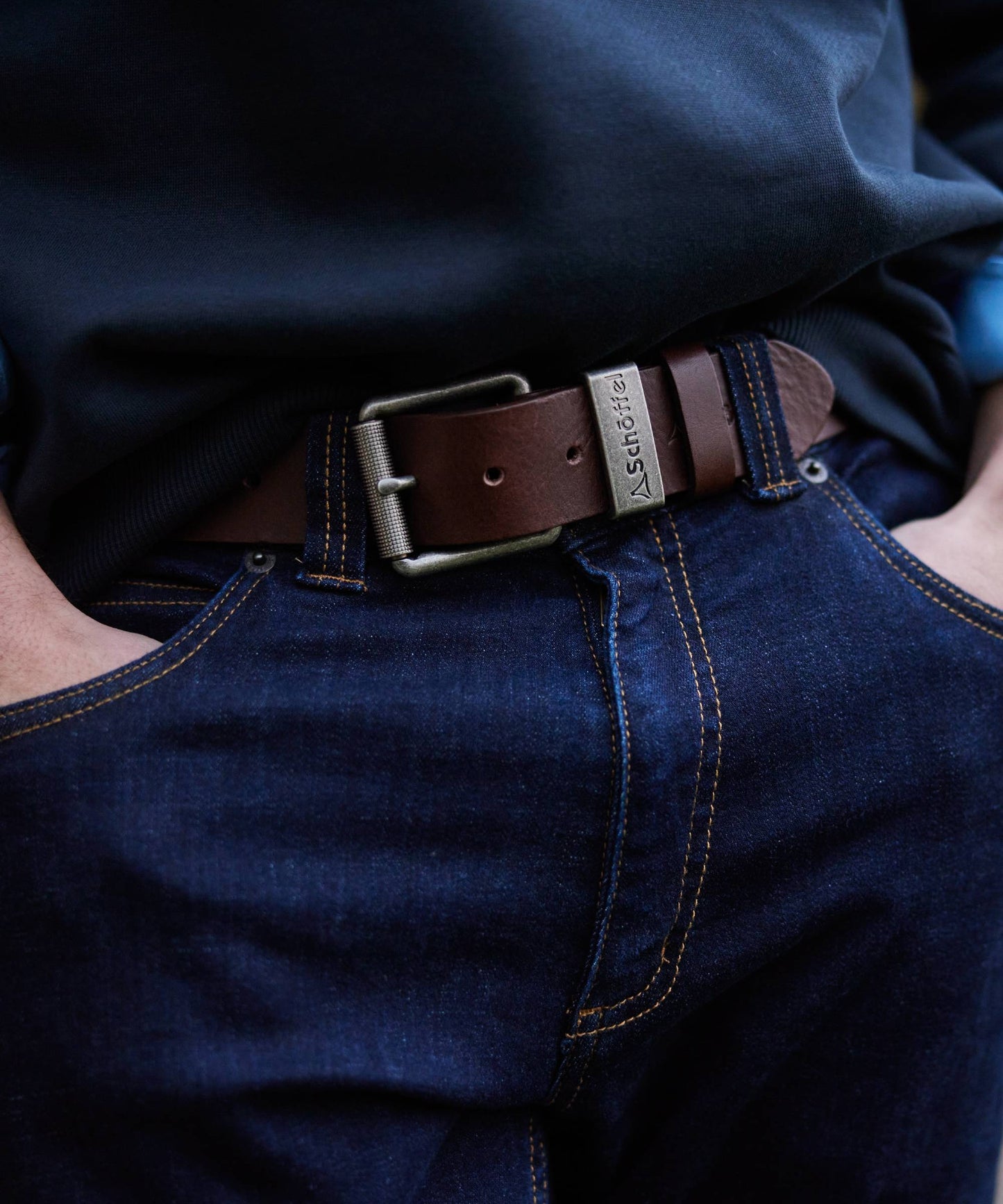 Blackwell Leather Belt Dark Brown