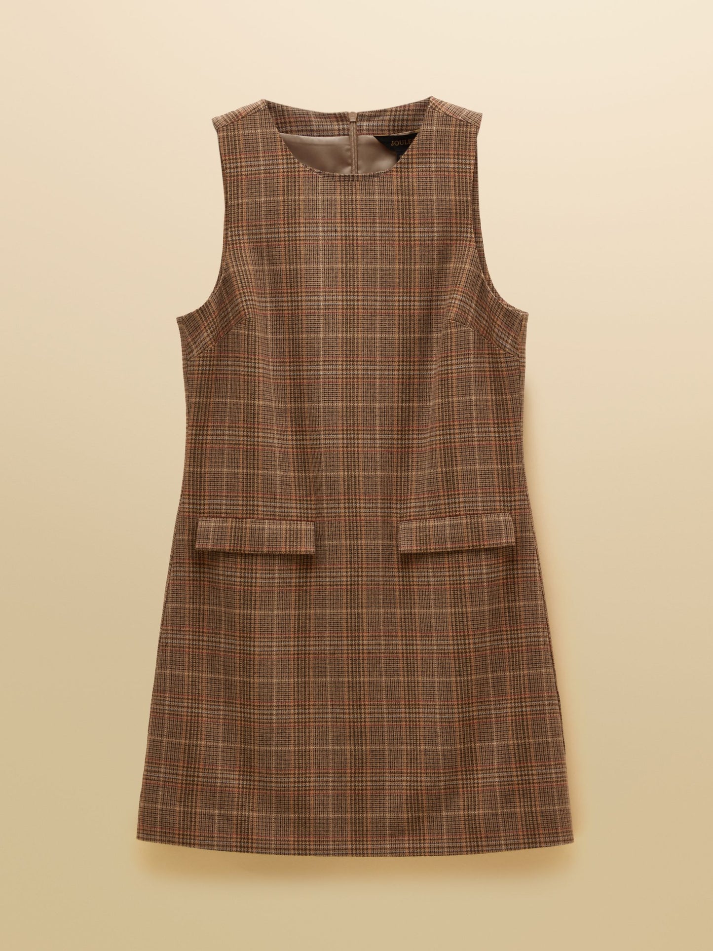 Edwina Brown Check Tweed Shift Dress