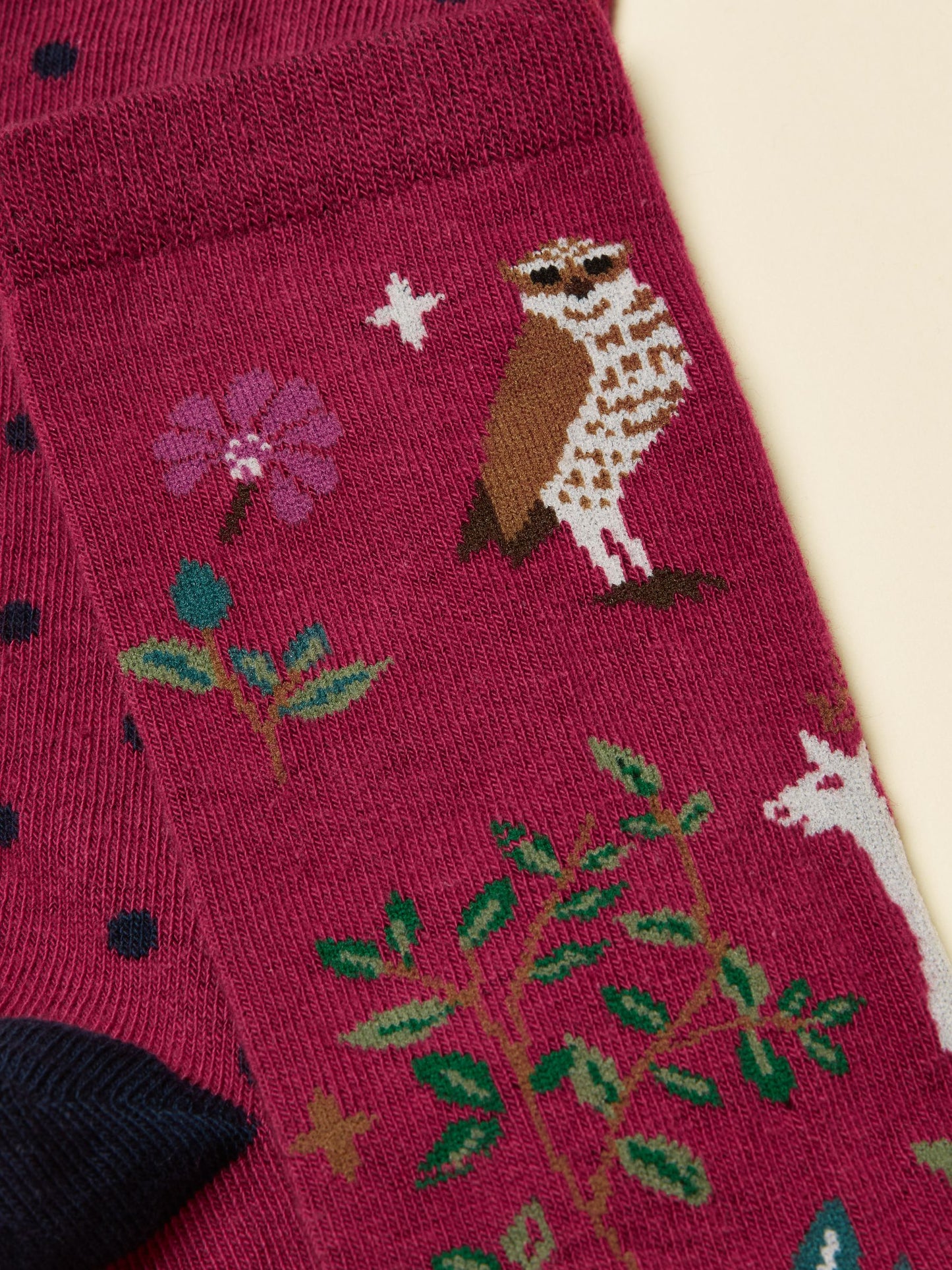 Everyday Berry Pink 2 Pack Cotton Blend Socks