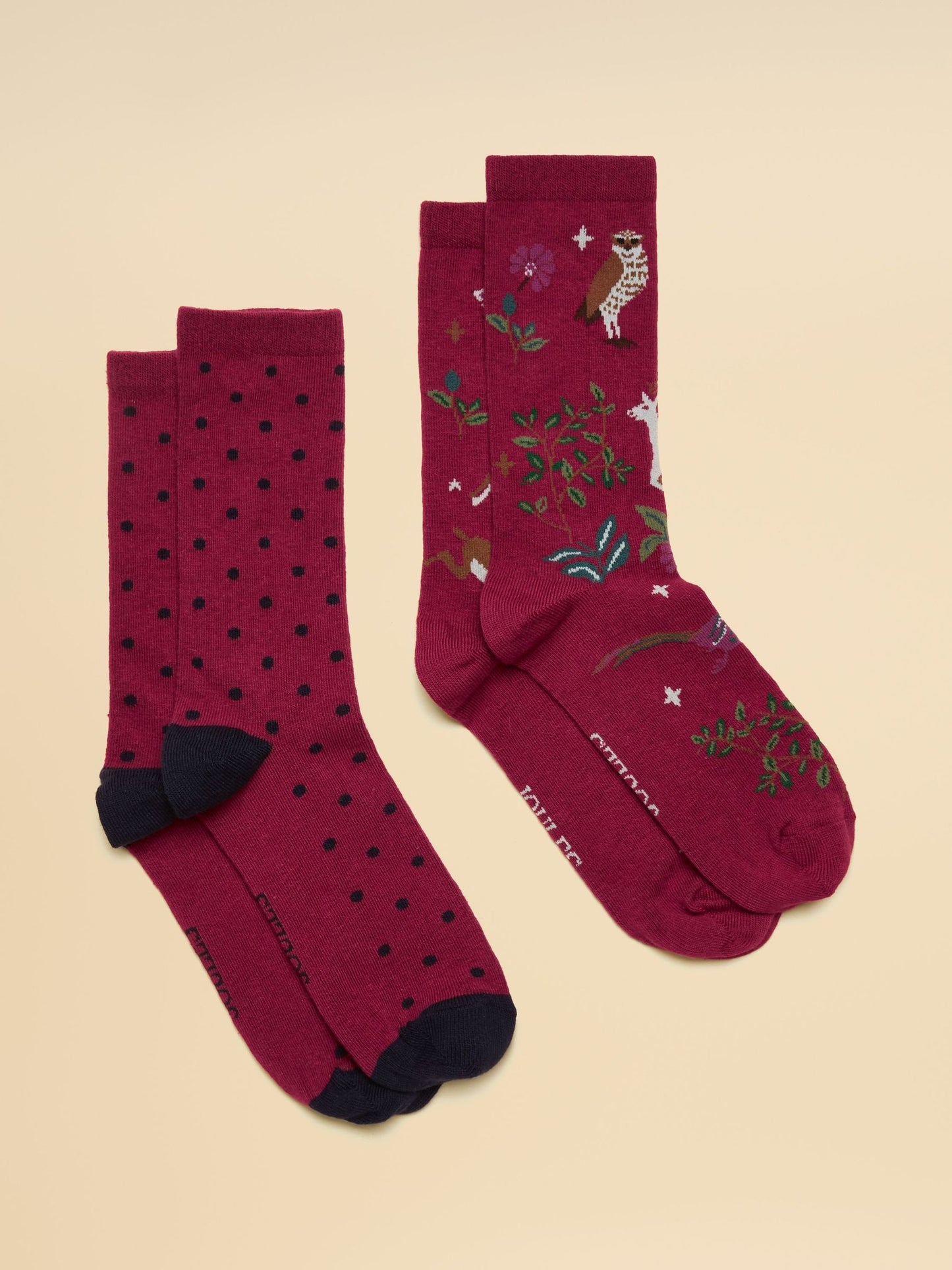 Everyday Berry Pink 2 Pack Cotton Blend Socks