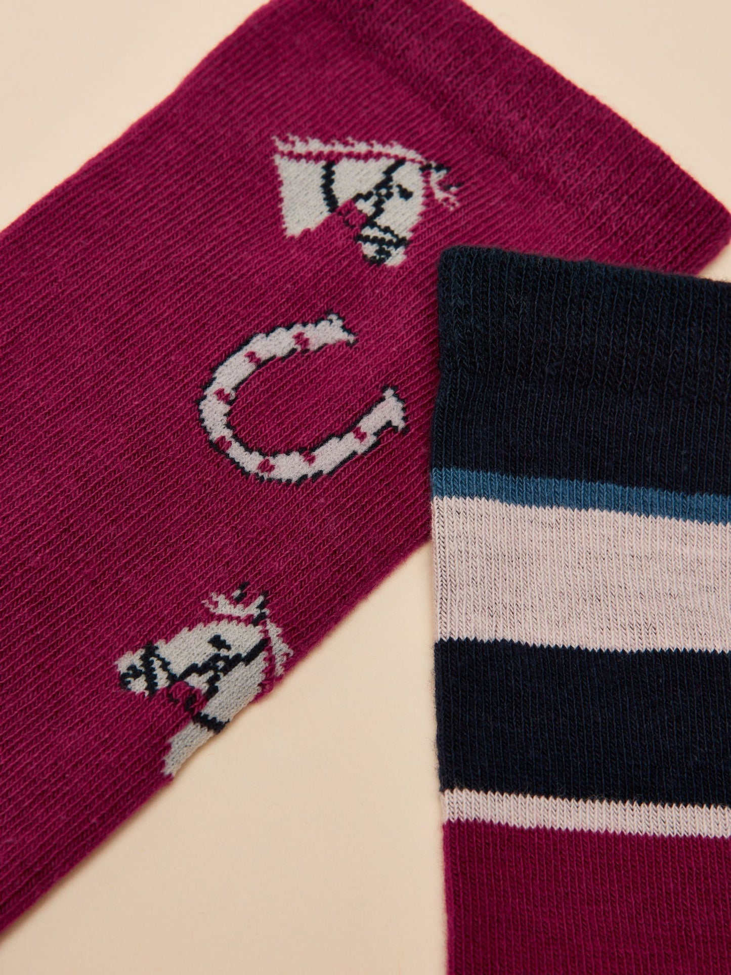 Everyday Berry Red 2 Pack Cotton Blend Socks