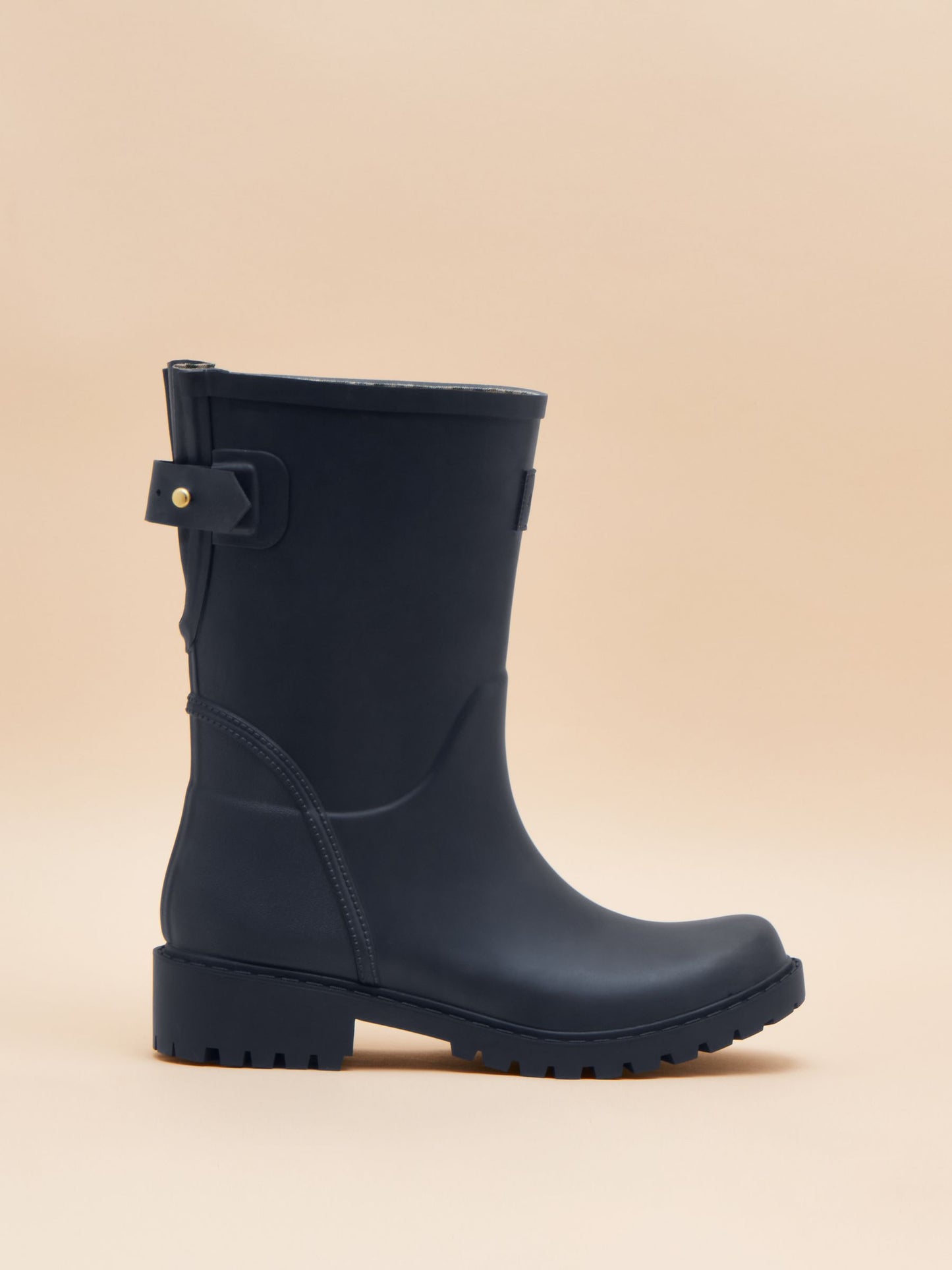 Wistow Navy Blue Adjustable Mid Calf Wellies