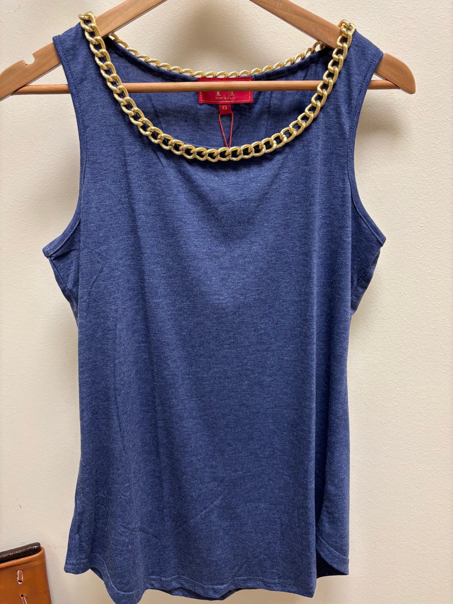 The Haythrop Chain Detail Vest Denim Blue