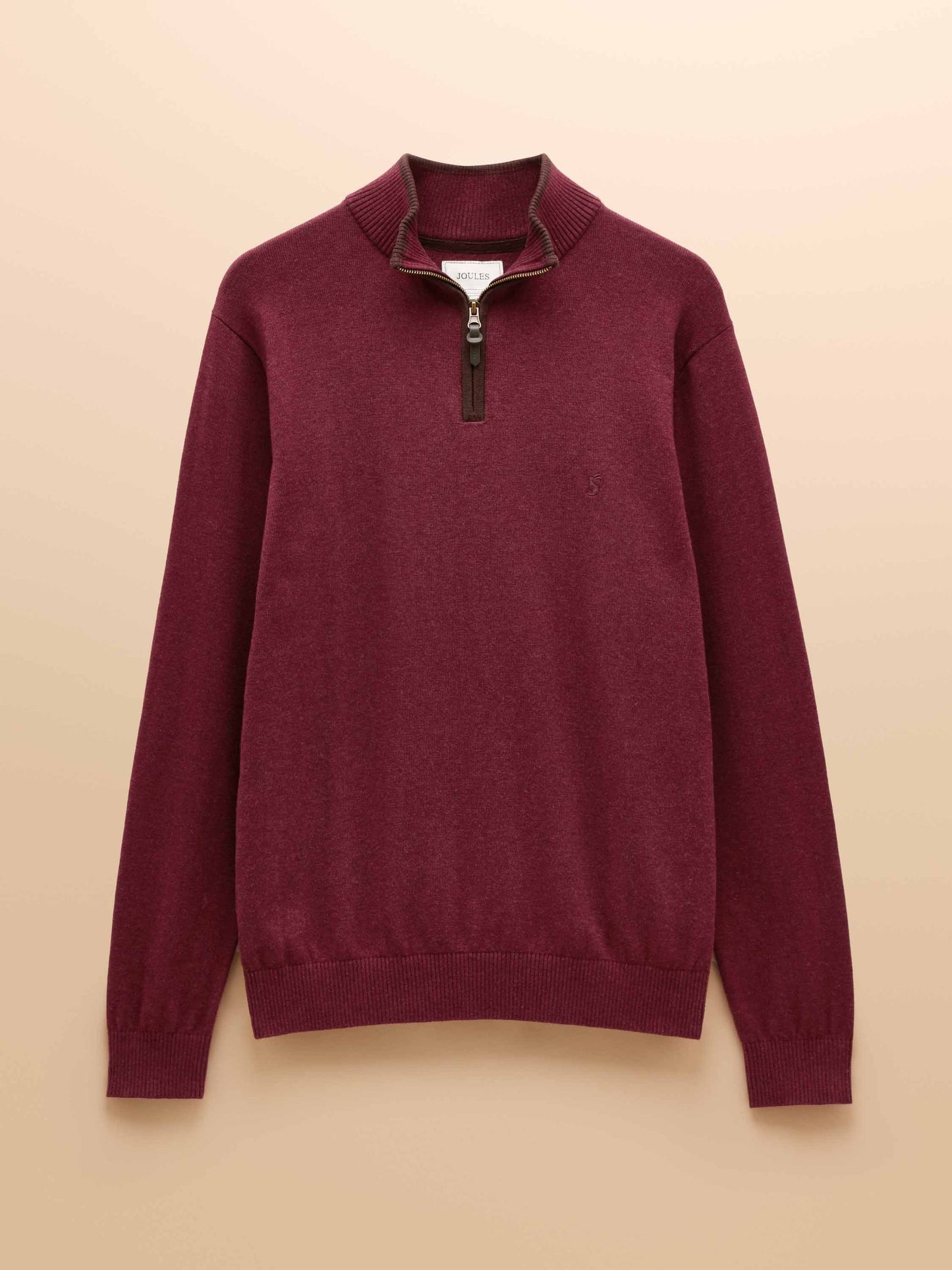 Hillside Burgundy Quarter Zip Knitted Jumper