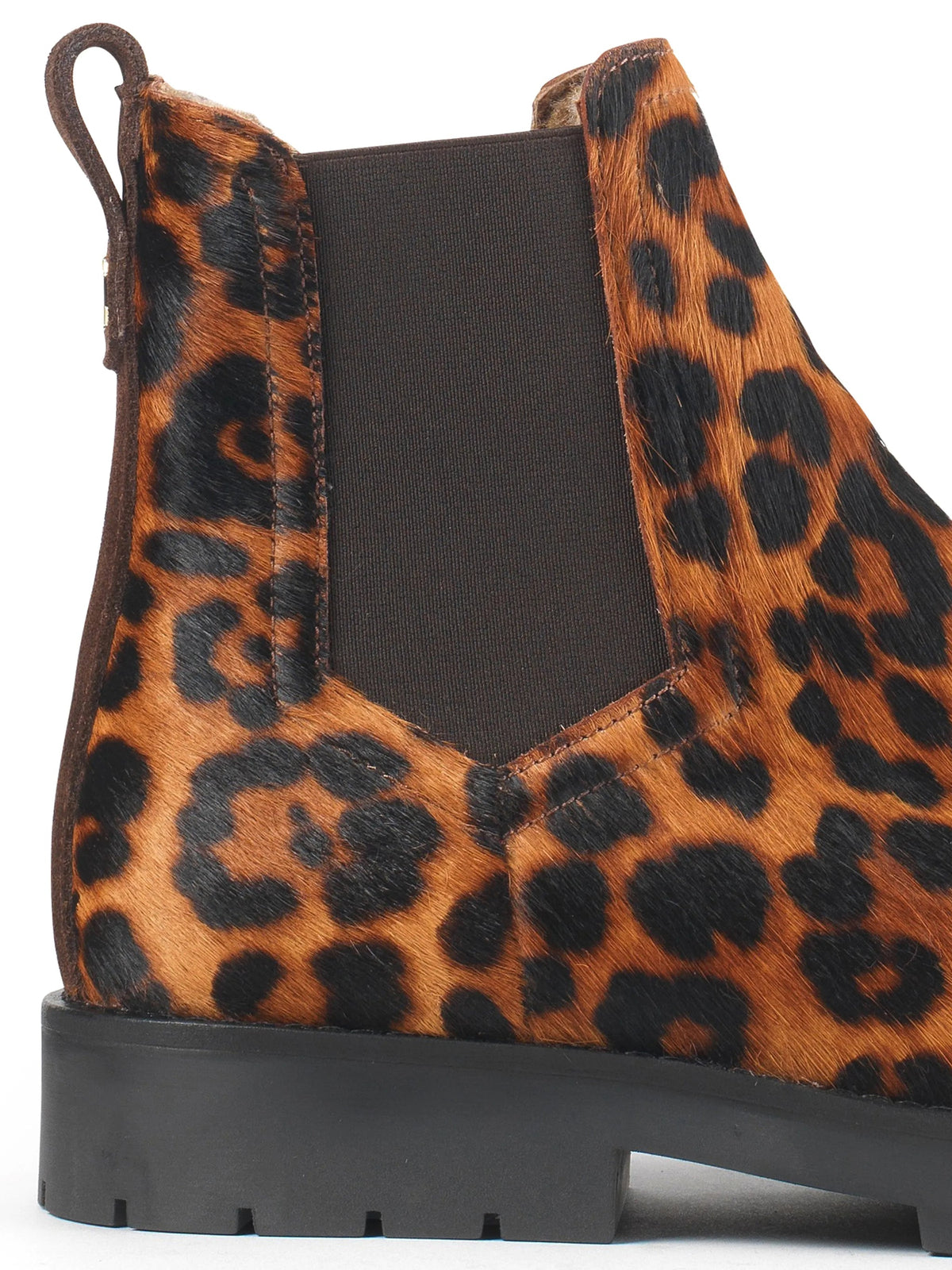 Boudica Leopard haircalf Sheepskin ankle boot