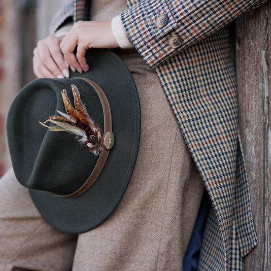 The Suffolk Fedora Olive Green (Bronze Feather)