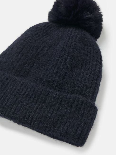 Effie Navy Knitted Bobble Hat