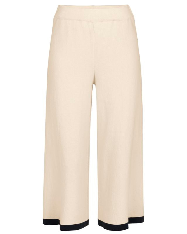 Nadja Pants Knitted pants with wide legs Sandshell/Navy