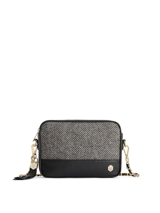 Finsbury Black Herringbone Crossbody Bag