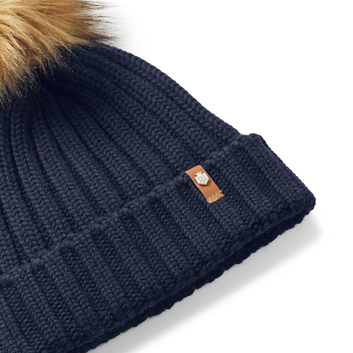 Signature Bobble Hat Navy wool Bobble hat