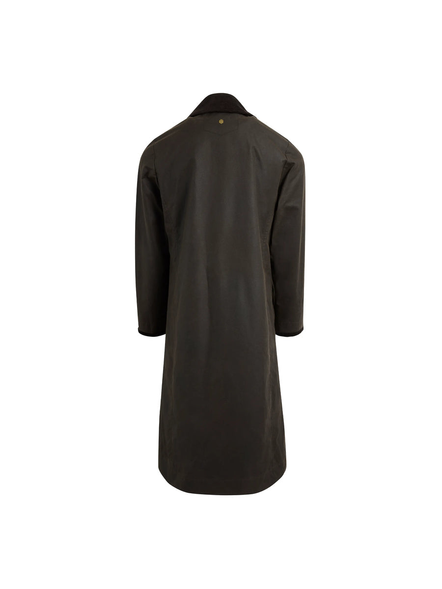 Edith Dark Khaki Waxed Coat