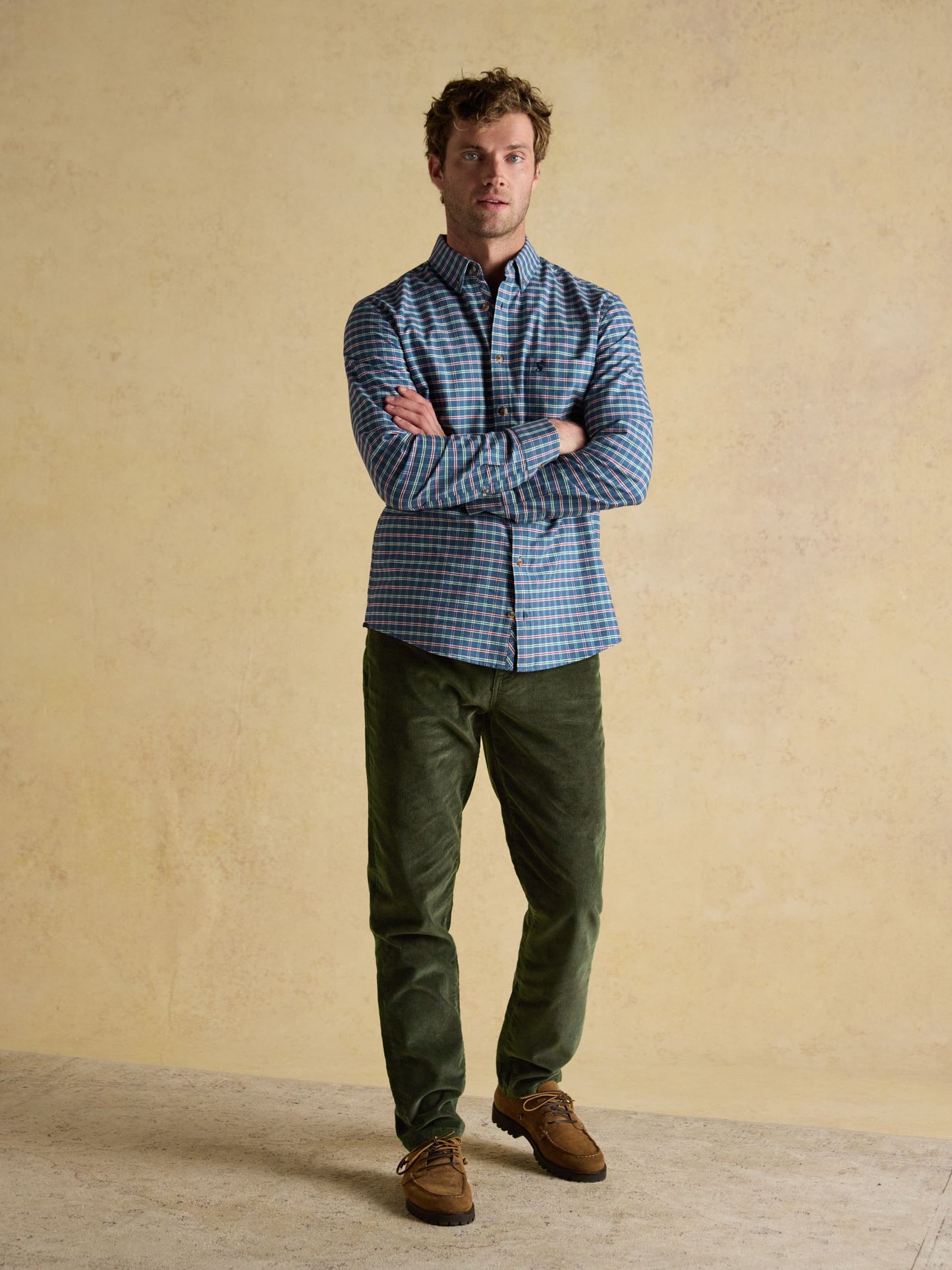 Oxford Classic Fit Blue Check Long Sleeve Cotton
