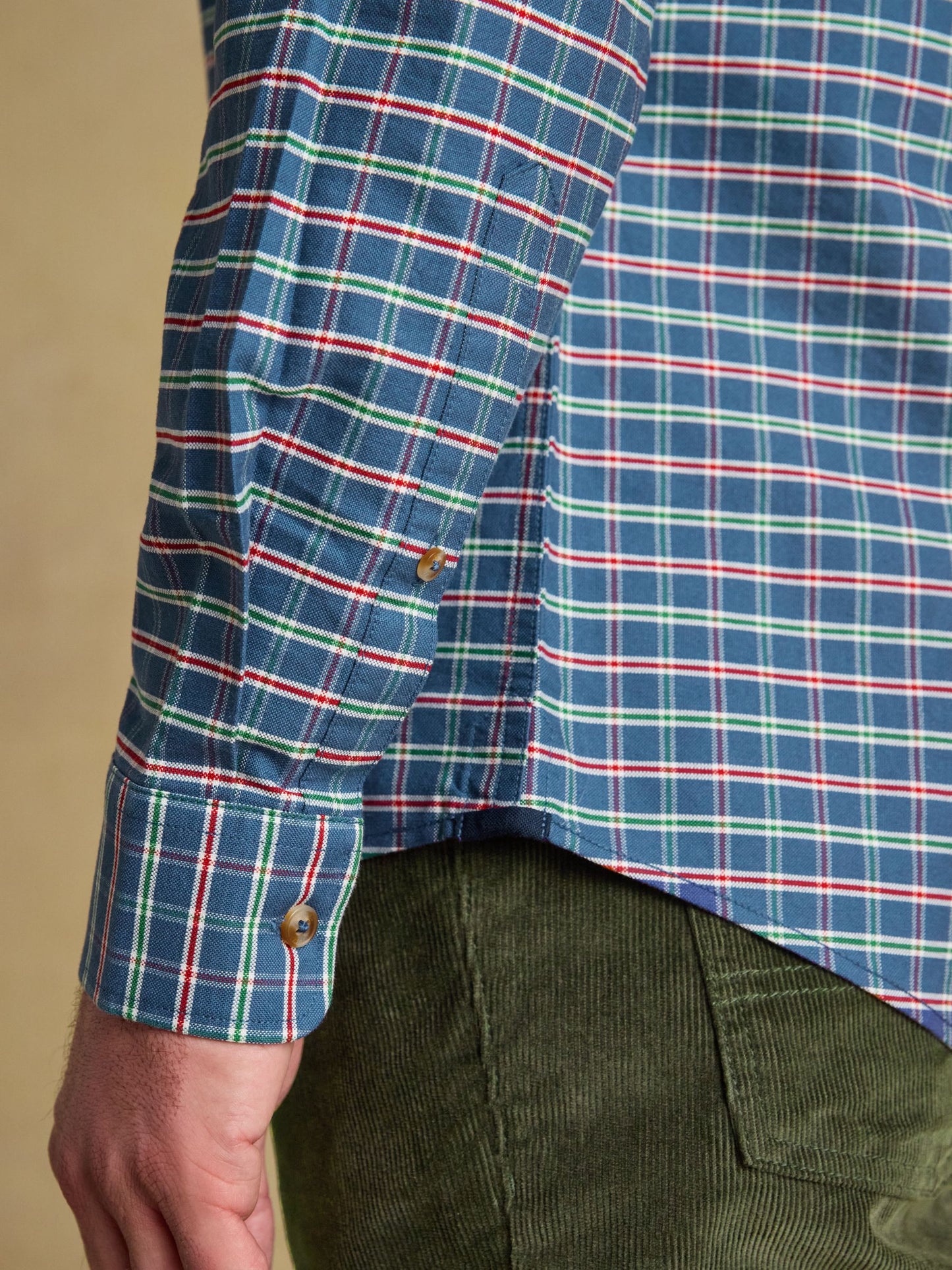 Oxford Classic Fit Blue Check Long Sleeve Cotton