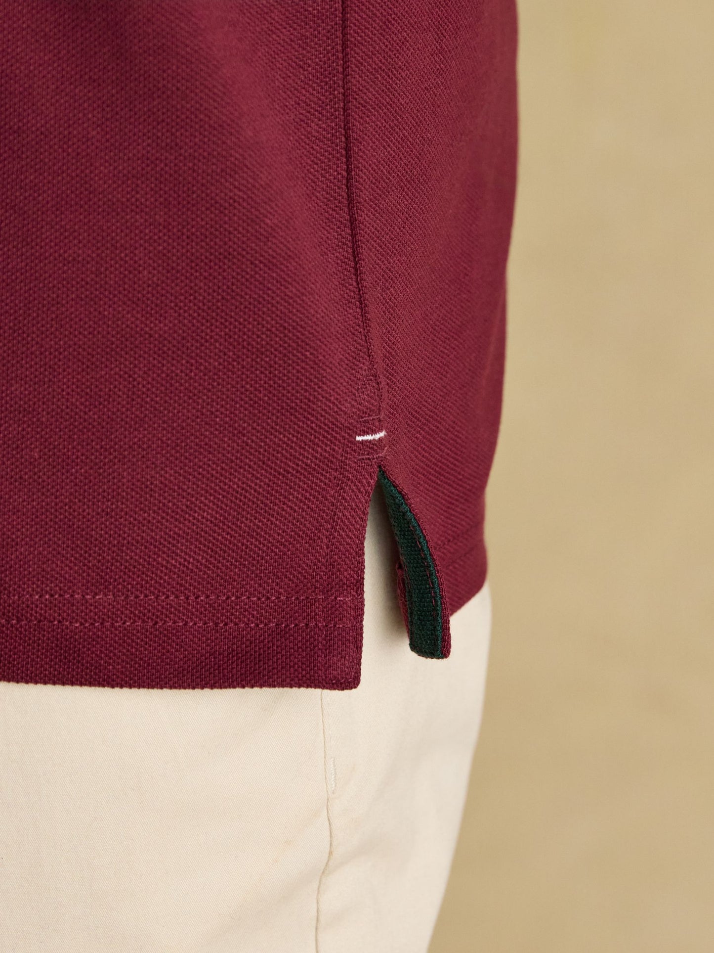 Woody Burgundy Red Cotton Pique Polo Shirt