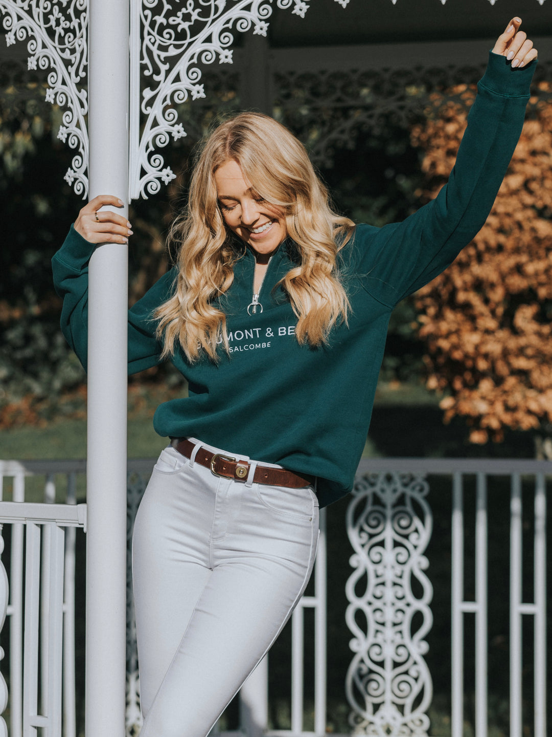 Kingswear Unisex Quarter Zip Green