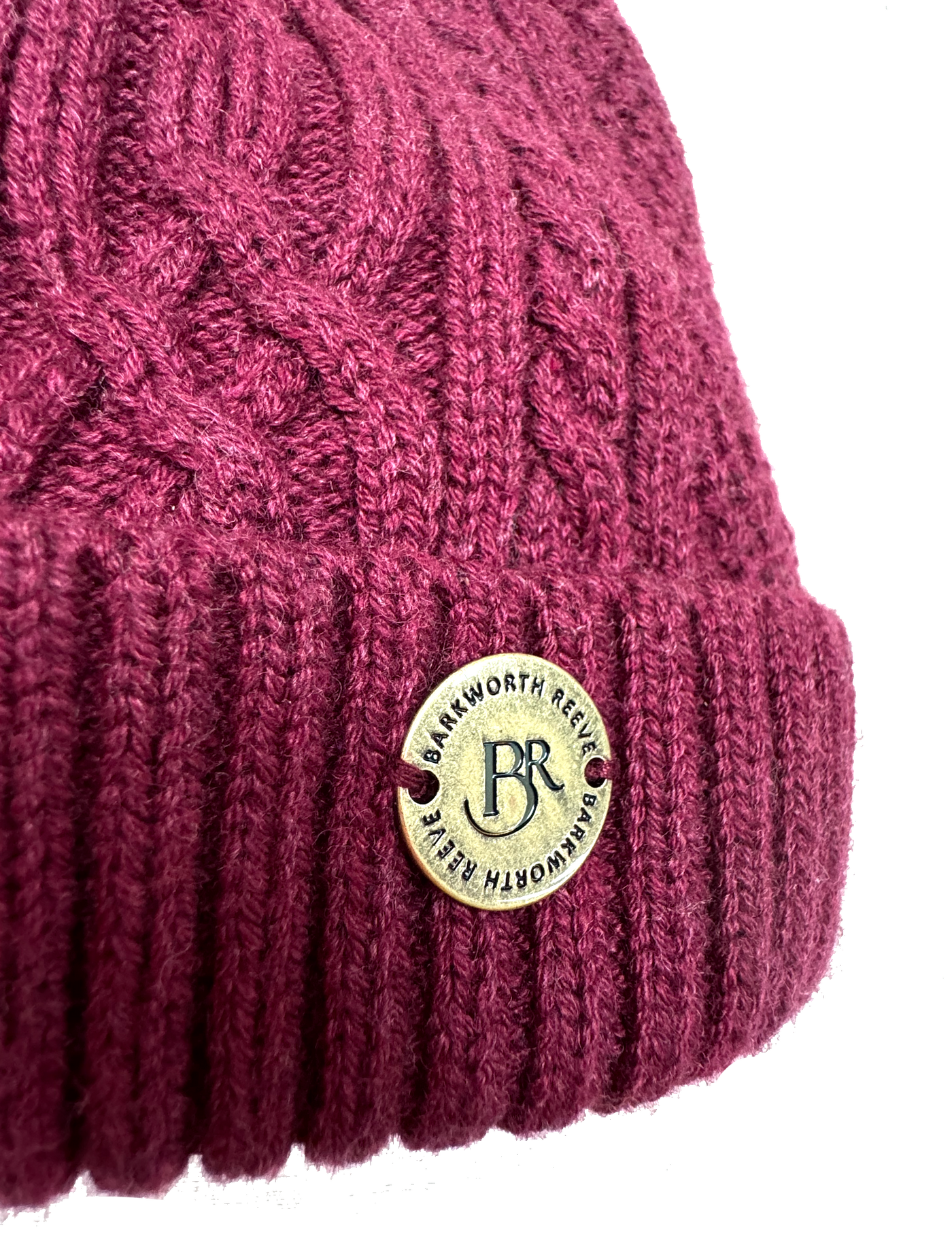 Knitted Bobble Hat Burgandy