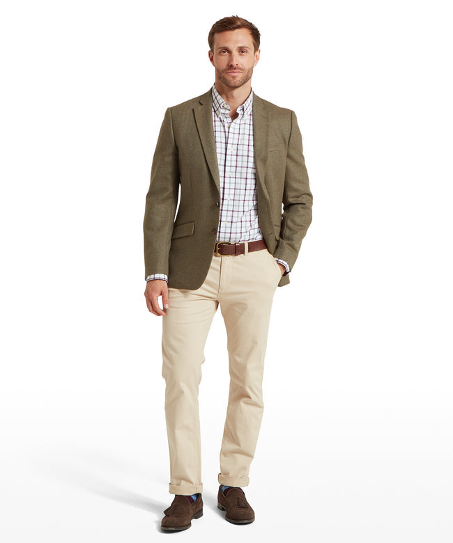 St Andrews Tweed Sports Jacket Loden Green Herringbone Tweed