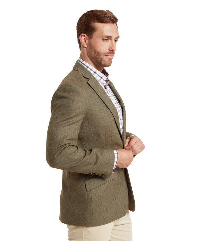 St Andrews Tweed Sports Jacket Loden Green Herringbone Tweed