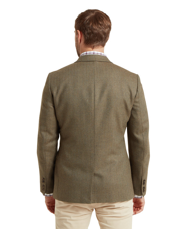 St Andrews Tweed Sports Jacket Loden Green Herringbone Tweed
