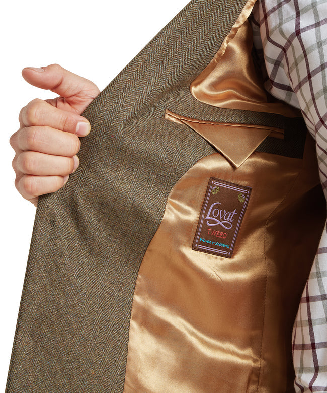 St Andrews Tweed Sports Jacket Loden Green Herringbone Tweed