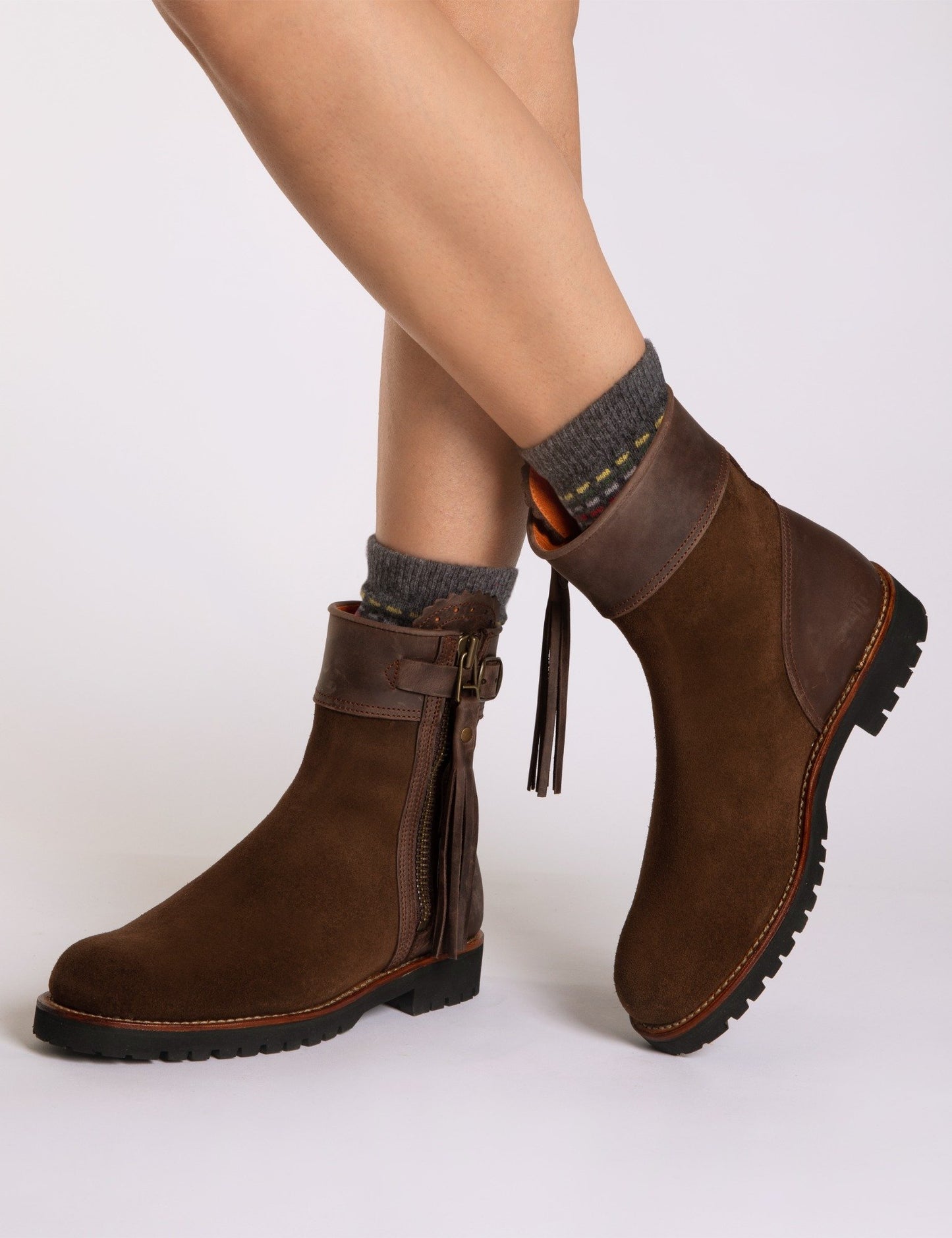 Inclement Cropped Tassel Boot Dark Oak