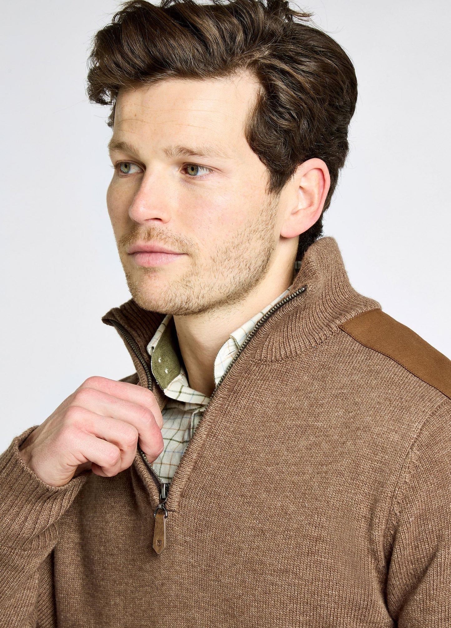 Doherty Mens Zip Neck weater- Elk