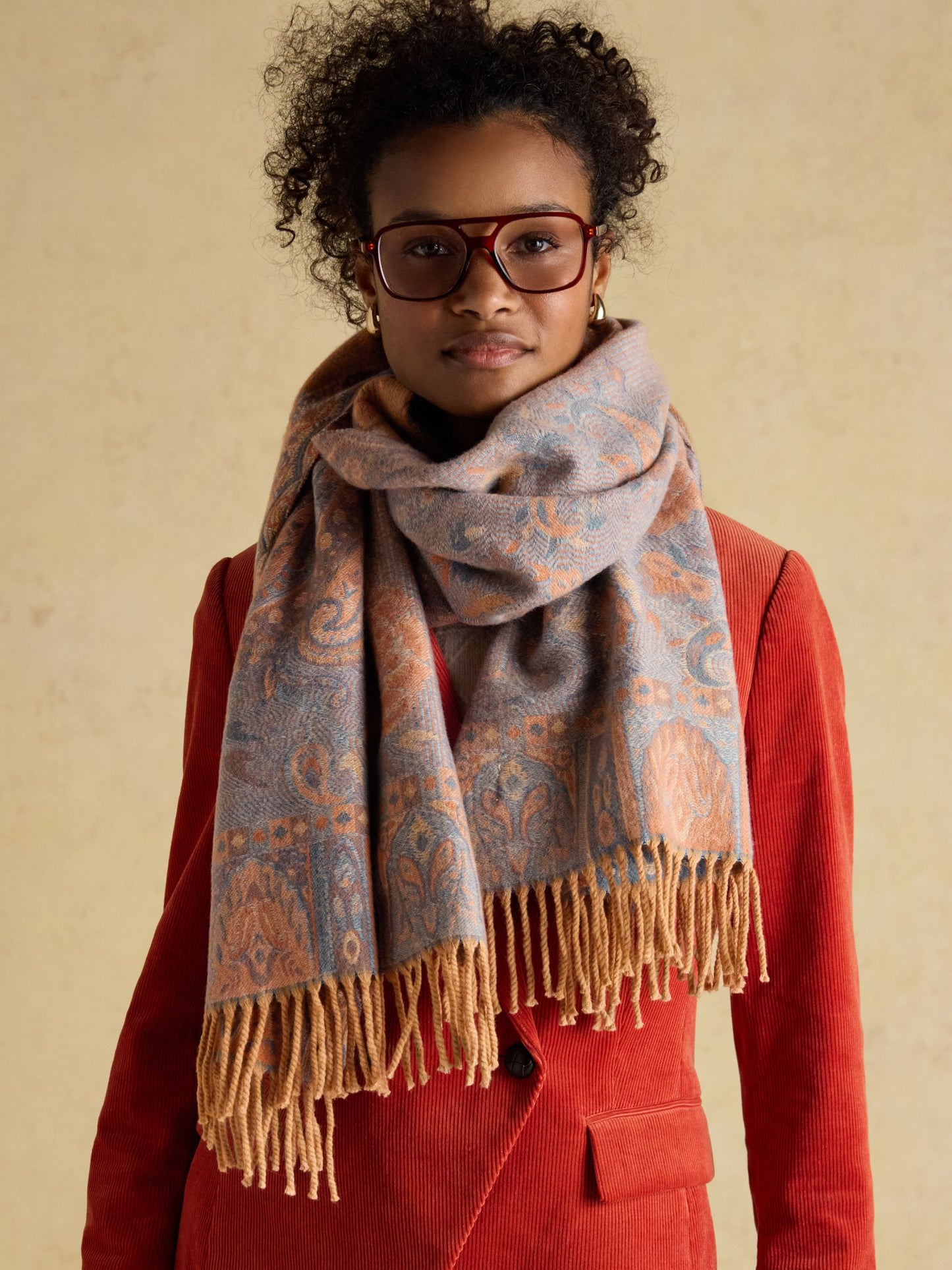 Erin Neutral Jacquard Scarf
