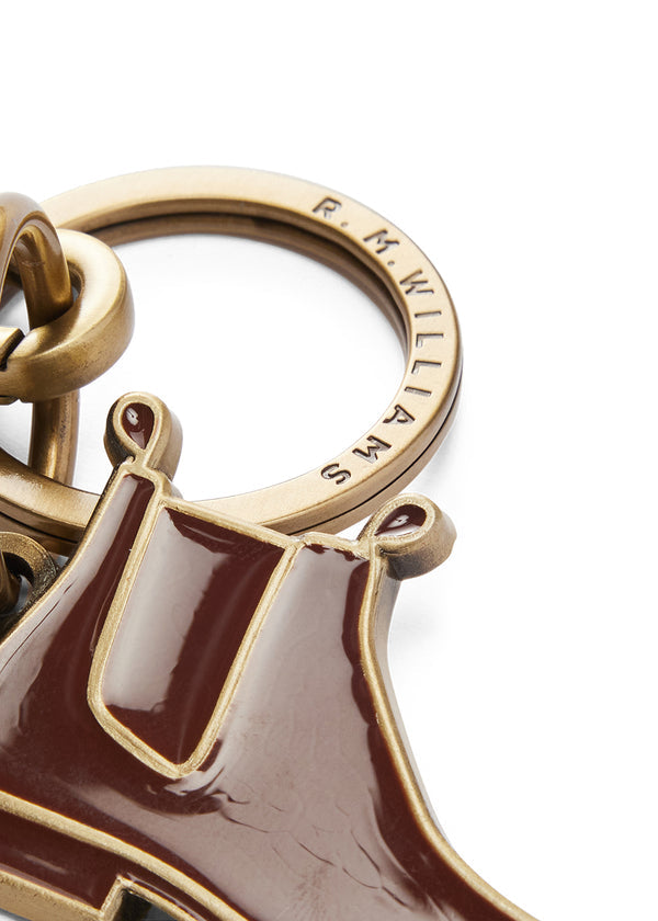 Boot Enamel Keyring - Chestnut