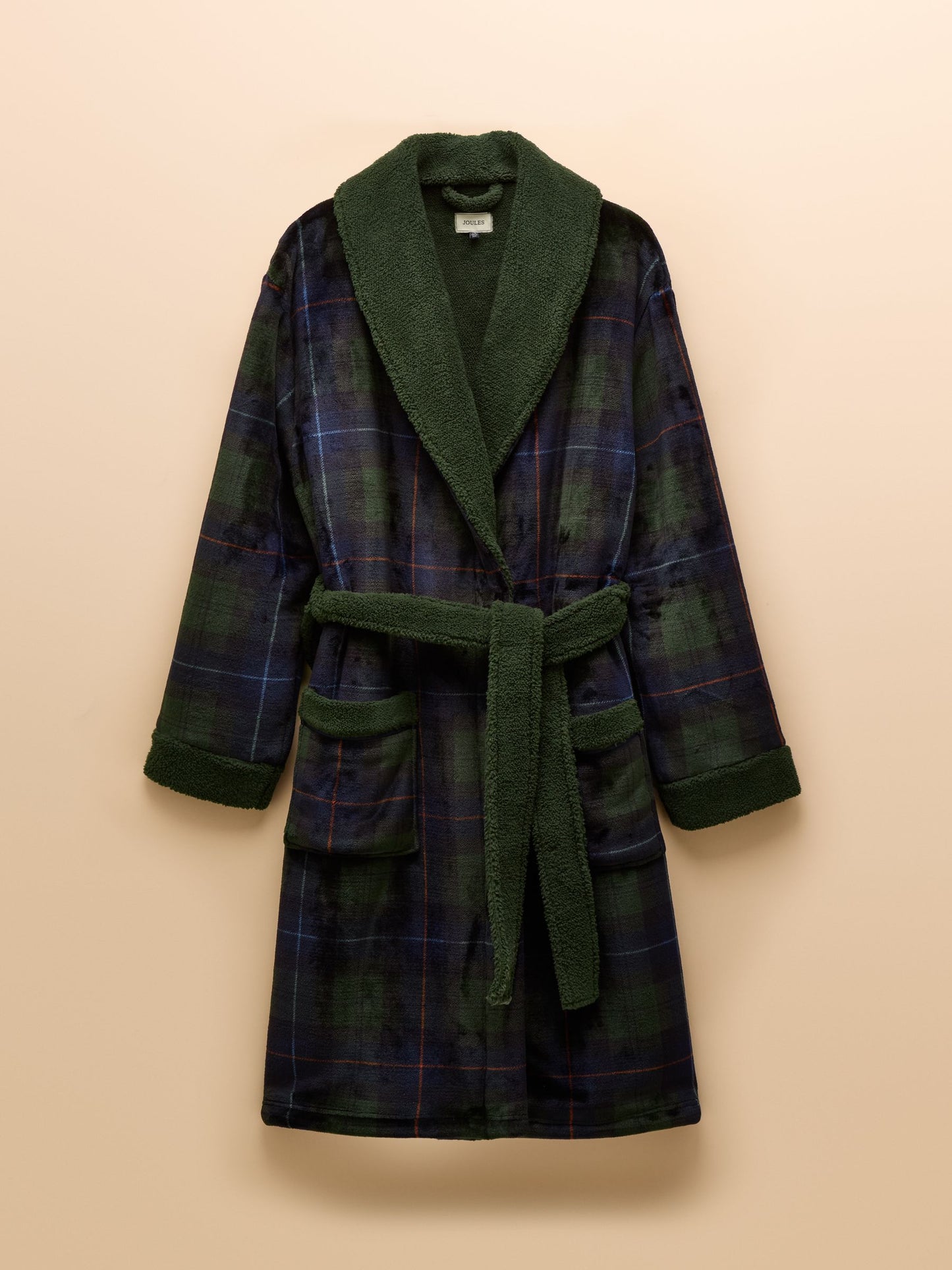 Montague Green/Navy Fleece Dressing Gown