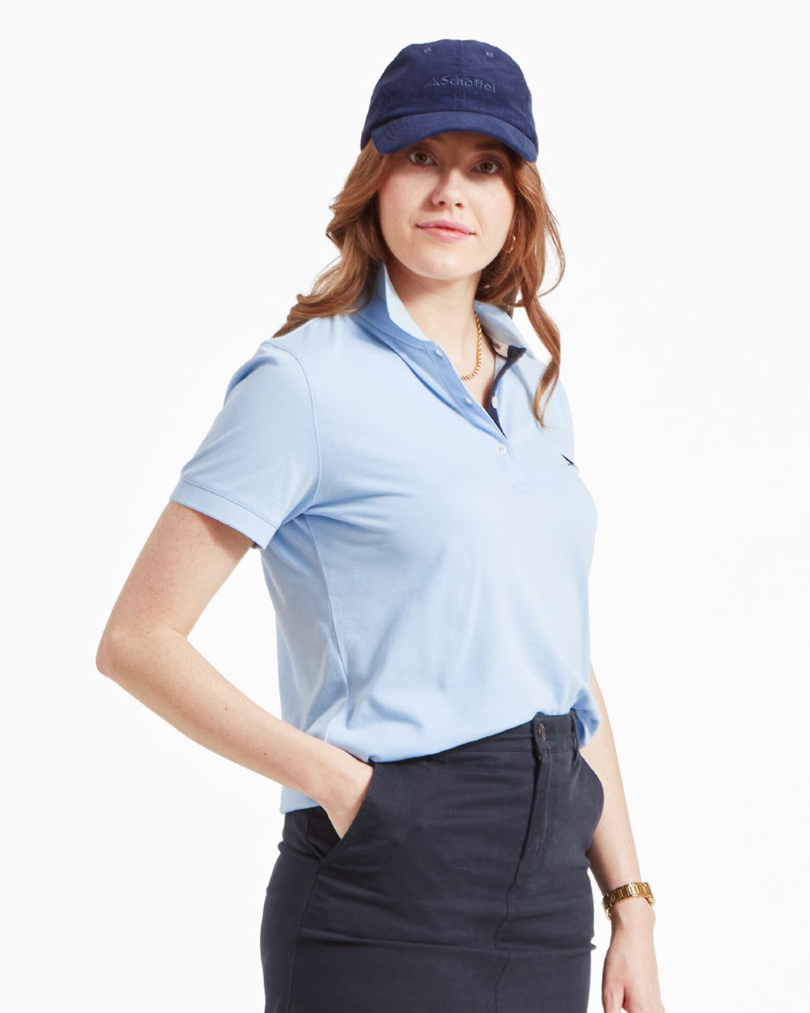 Ladies St Ives Polo Shirt Sky Blue