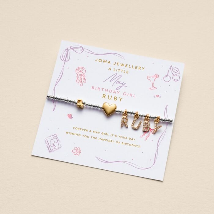 Birth Month A Little 'May' Bracelet in Silver and Gold Plating